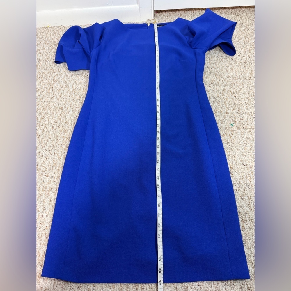 Karl Lagerfeld Royal Blue Ruffle  Sleeve Dress size 8 - Picture 5 of 6